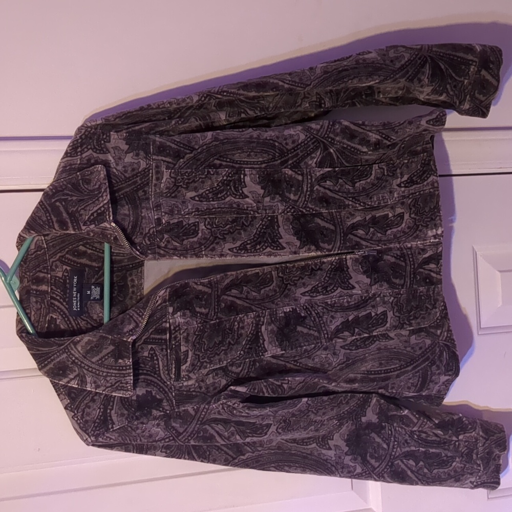 Jones New York Women's Charcoal Paisley Blazer